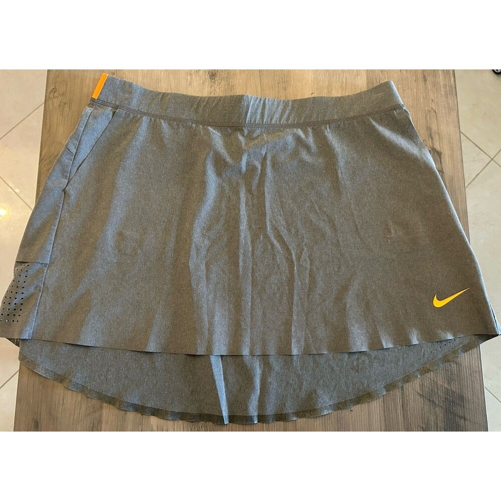 Nike Golf Dri Fit Womens Golf Skirt Skort Gray Orange Size L